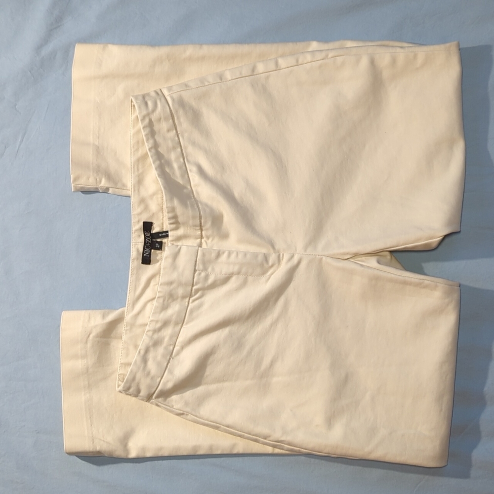NIC+ZOE Beige Creme Pants Clasp Zip 2P Petite NIC ZOE